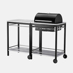 Charcoal grill with cart, stainless steel
